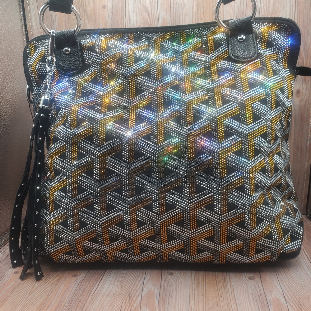 Bedazzled Criss-Cross Handbag